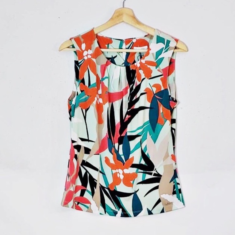 Calvin Klein Multicolor Floral Sleeveless Tank Top